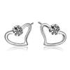 Asymmetrical Diamond Heart & Angel Wings Tassel Earrings for Women