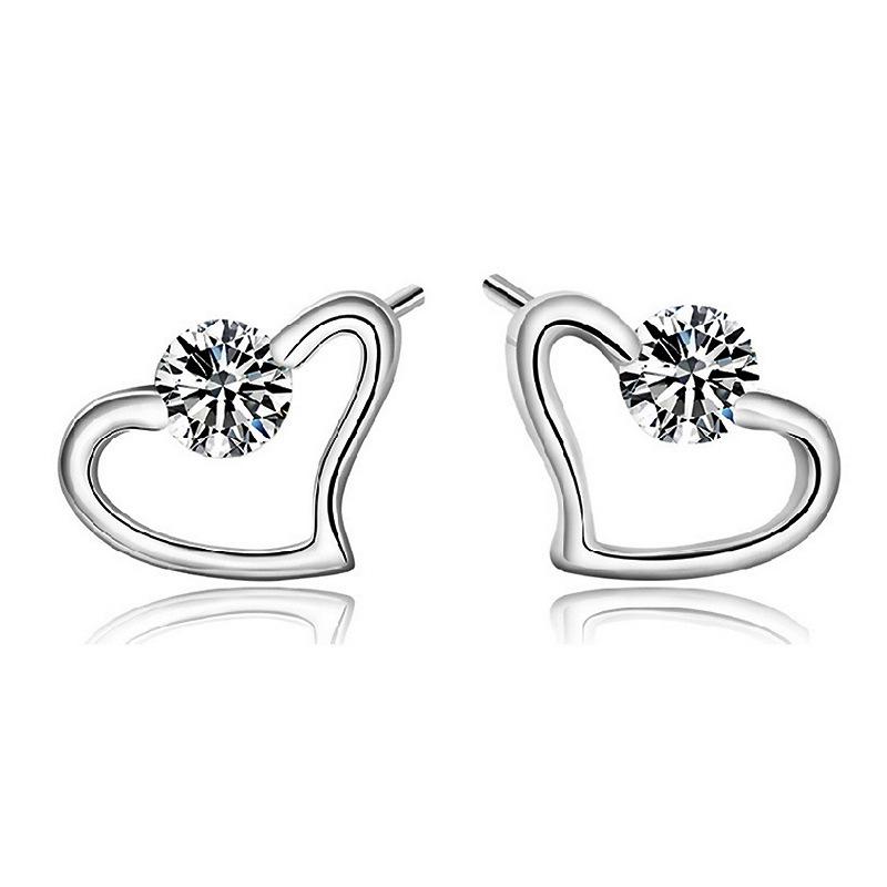 Asymmetrical Diamond Heart & Angel Wings Tassel Earrings for Women