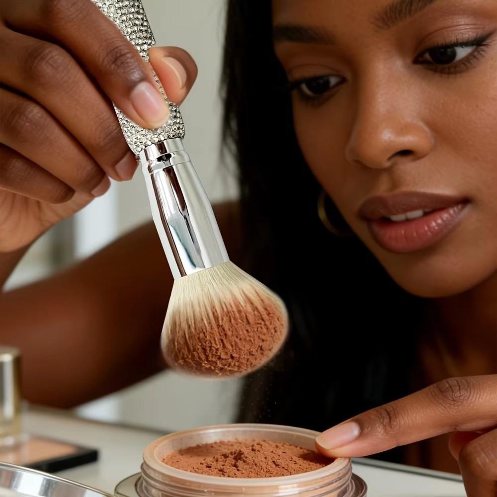 Diamond Embedded Blush Brush Soft Bristles Multi-Functional Brush  Various Makeup Looks
