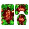 Christmas Shower Curtain Floor Mat Combination Four-Piece Set Bathroom Toilet Carpet Shower Room Mat Foot Mat
