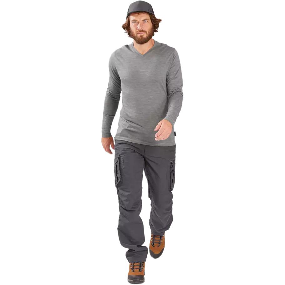 DECATHLON 100 Series Slim Durable and Comfortable Multi-Pocket Outdoor Hiking Cargo Pants Men's Carbon Grey