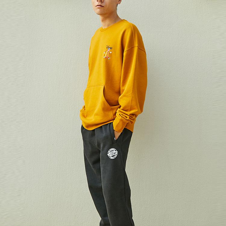 Vans Fun Pattern Printed Crewneck American Sweatshirt Men Sweatshirt Yellow VN0A5H749Y3