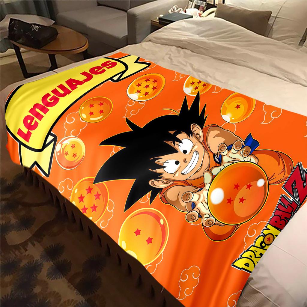 1 ks Flanelová deka s potiskem Dragon Ball Super, Vysoce kvalitní, Pro všechna roční období, Domácí dekorace, Teplo a pohodlí, Perfektní jako vánoční dárky