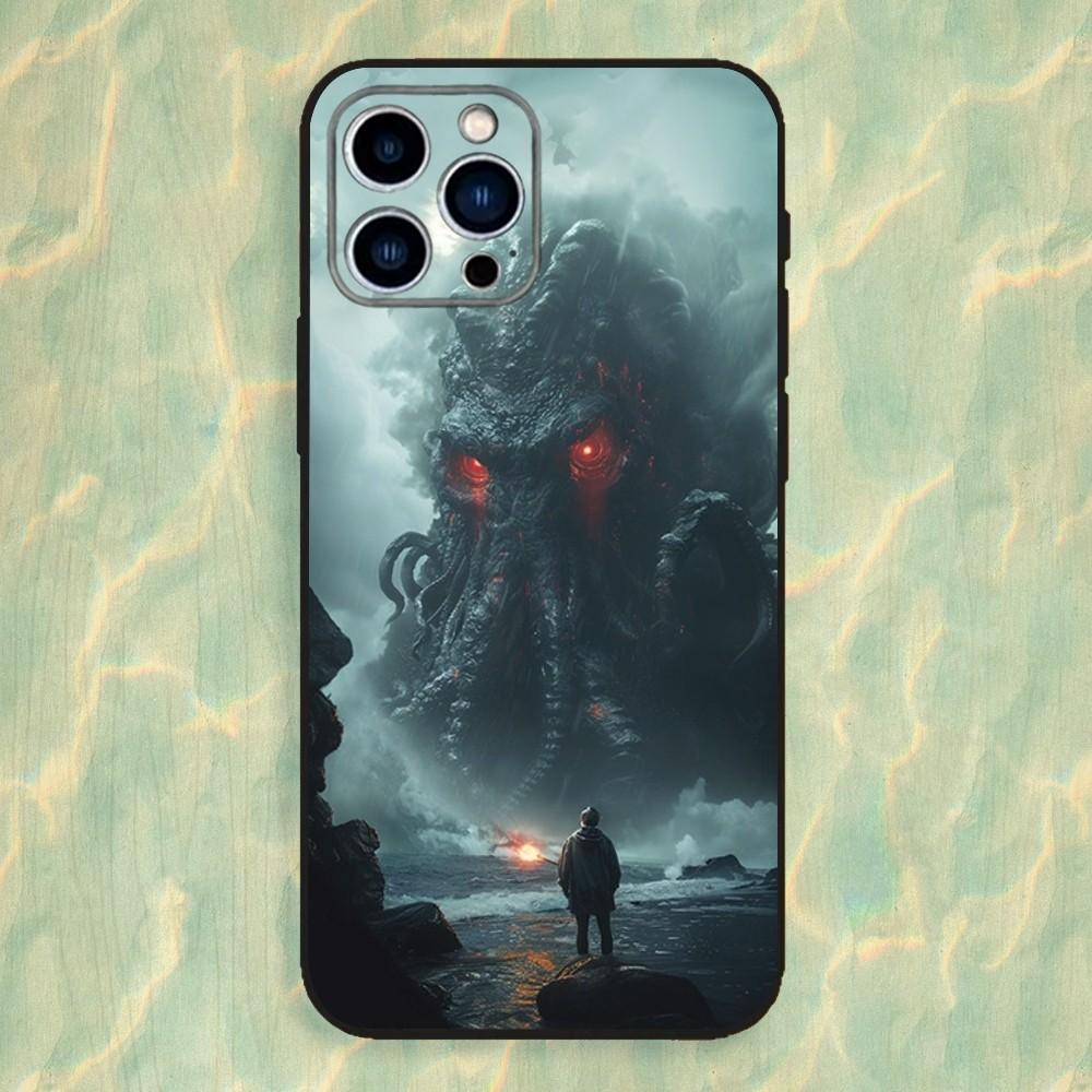 Mythos Art Cthulhu Phone Case For iPhone 16,15,14,13,12,11 Plus,Pro Max,XS,X,XR,SE,Mini,8,7,Soft Silicone Black Cover iPhone16e