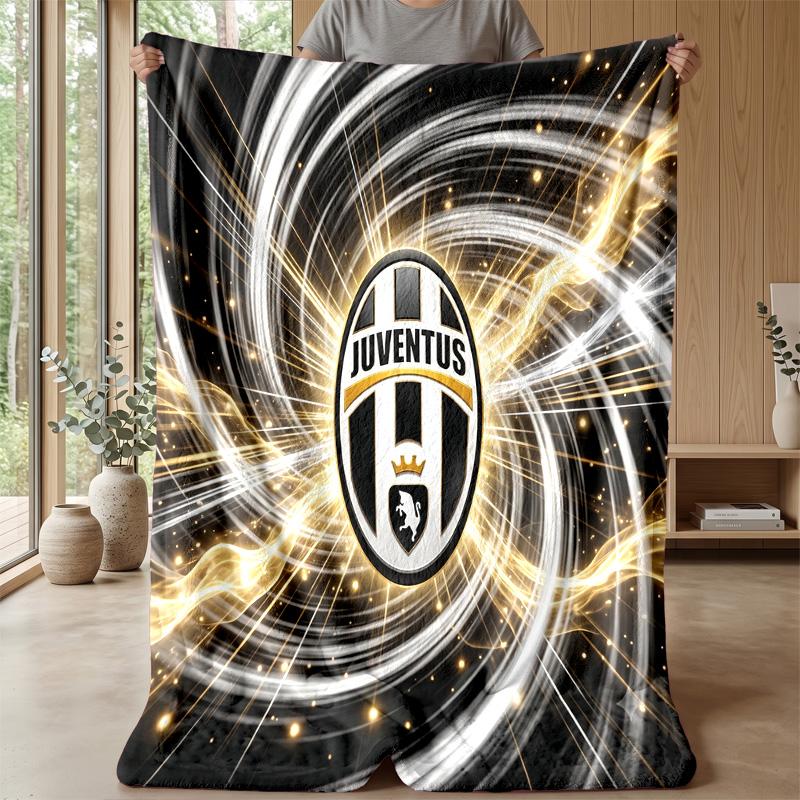 Coperta a tema Juventus FC Morbida coperta in flanella Coperta morbida tipo plaid Coperta accogliente per divano e letto per arredamento domestico