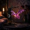 Fantasy-Literatur Fan Geschenk Drachen Bücherregal Lampe Retro Fliegendes Licht Mittelalterlicher Stil Tischdekoration Kreatives Buchstützenlicht für Bibliothek Lesen