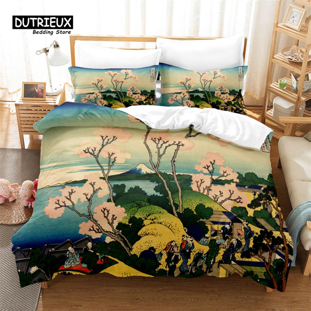 Beautiful Scenery Bedding Set, 3Pcs Duvet Cover Set, Soft Comfortable Breathable Duvet Cover, For Bedroom Guest Room Decor