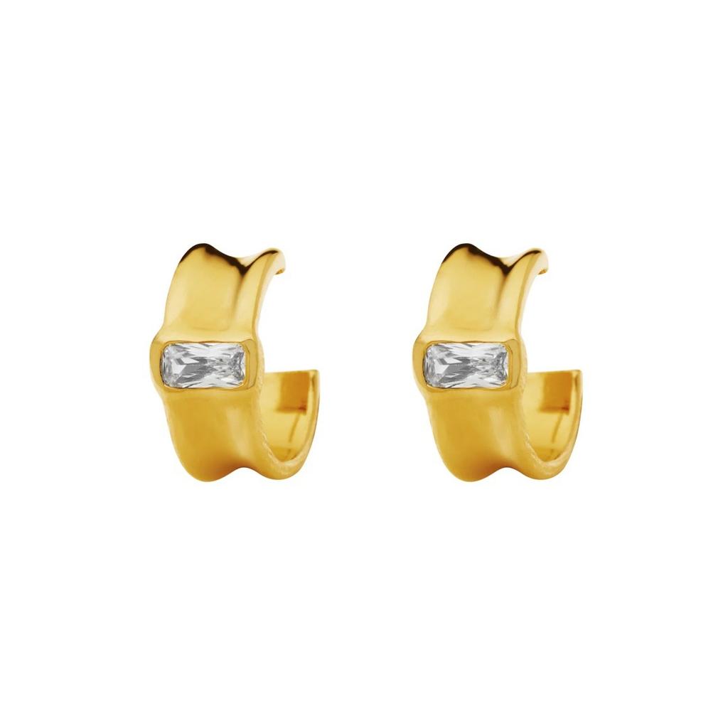 Retro Simple Temperament Inlaid Zirconium S925 Silver Needle Stud Earrings, Fashionable Temperament, Advanced Sense Of Tide, Personality Earrings