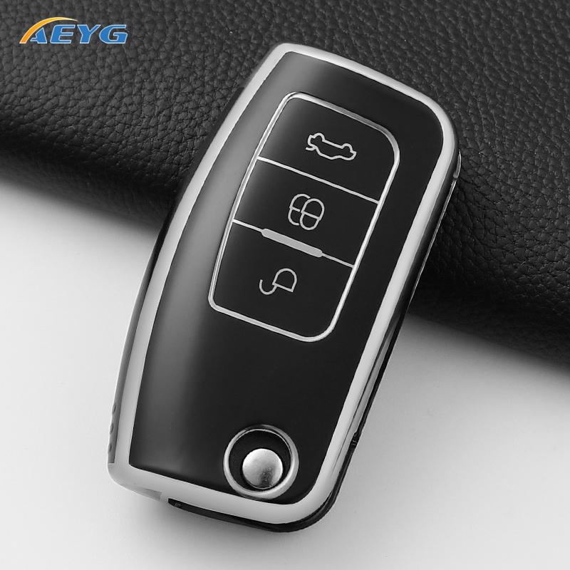 Car Key Case Cover for Ford Focus 2 MK2 Fiesta Mondeo Galaxy Ecosport Kuga Escape Falcon B-Max C-Max Keychain Accessories
