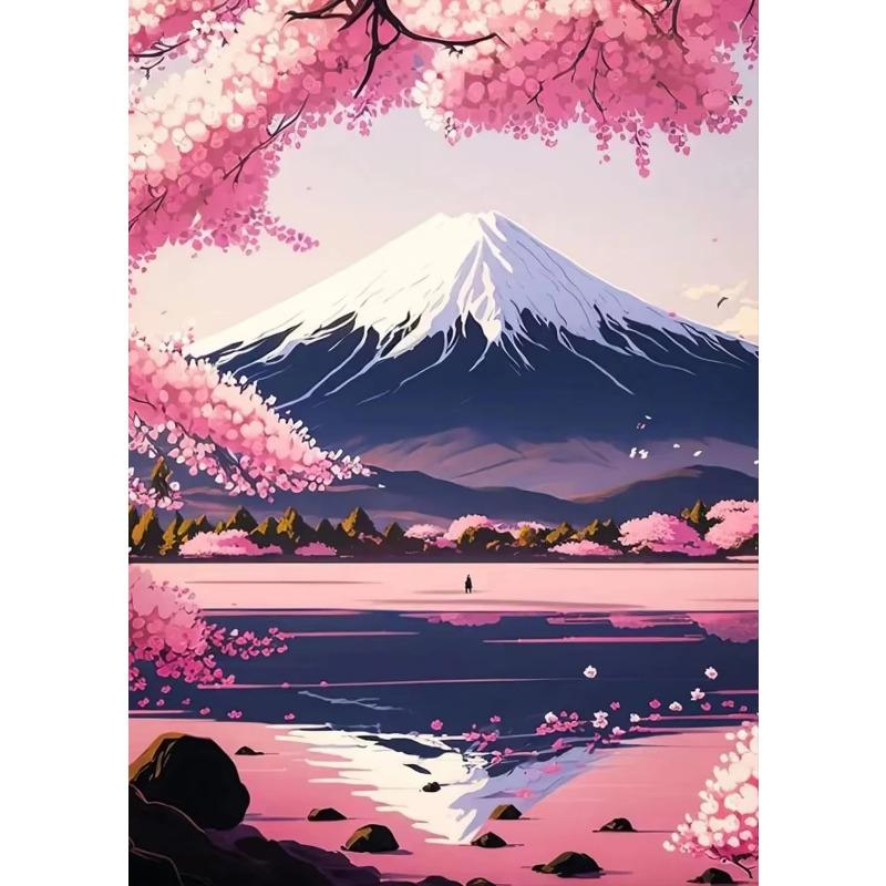 

Японская вишня, закат, гора Фудзи, пейзаж Токио, постер, печать, холст, картина, настенное искусство, картины для домашнего декора комнаты 21cm×30cm NoFrame