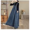 Vintage Denim Maxi Dress Women Plus Size Loose Casual Basic Sleeveless Long Dress Cotton