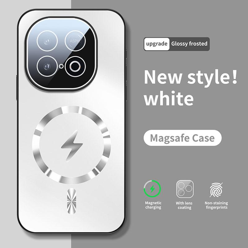 

Magnetic Wireless Charging Shockproof Case For VIVO iQOO Z10 Turbo Pro Plus Neo10 Global Lens Film Protection Frosted Back Cover iQOO Neo10(Global) белый