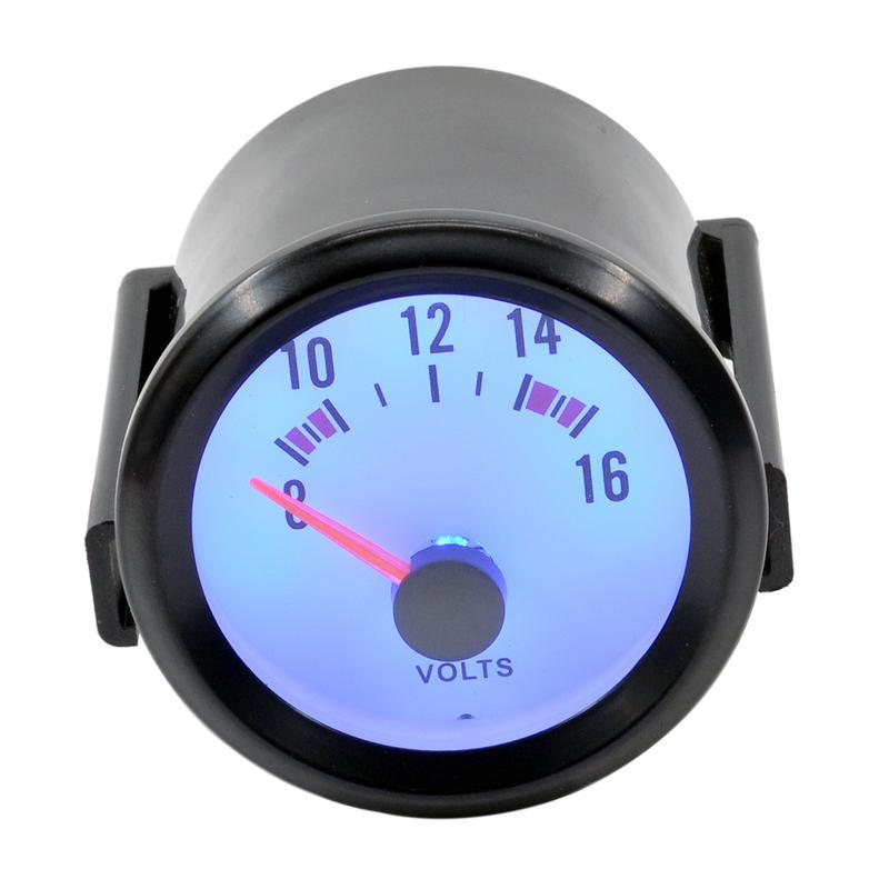 52mm Auto Car Refitting Volt Gauge 8~16V Blue LED Light 12V Battery Voltage Instrument Meter