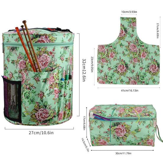 Portable Knitting Yarn Storage Tote Bag Crocheting Needle Hooks Organizer Pouch