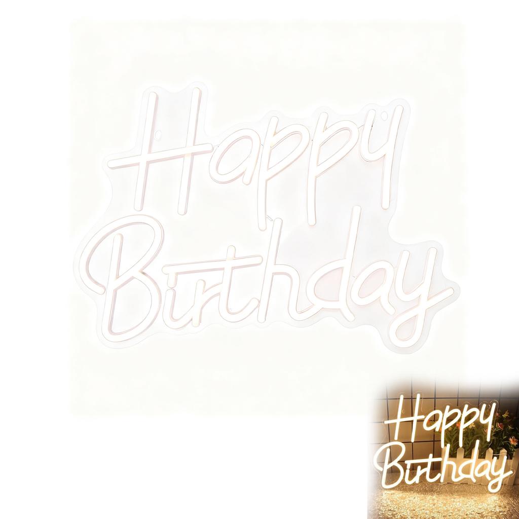 Happy Birthday Sign USB Powered Neon Reusable Genethliac Party cold to Clean Decoration - for Birthdays Parties