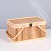 Bamboo Basket Wedding Decoration Storage Packaging Local Products Mooncake Crab Heart Bamboo Weaving Basket Picnic Basket Large