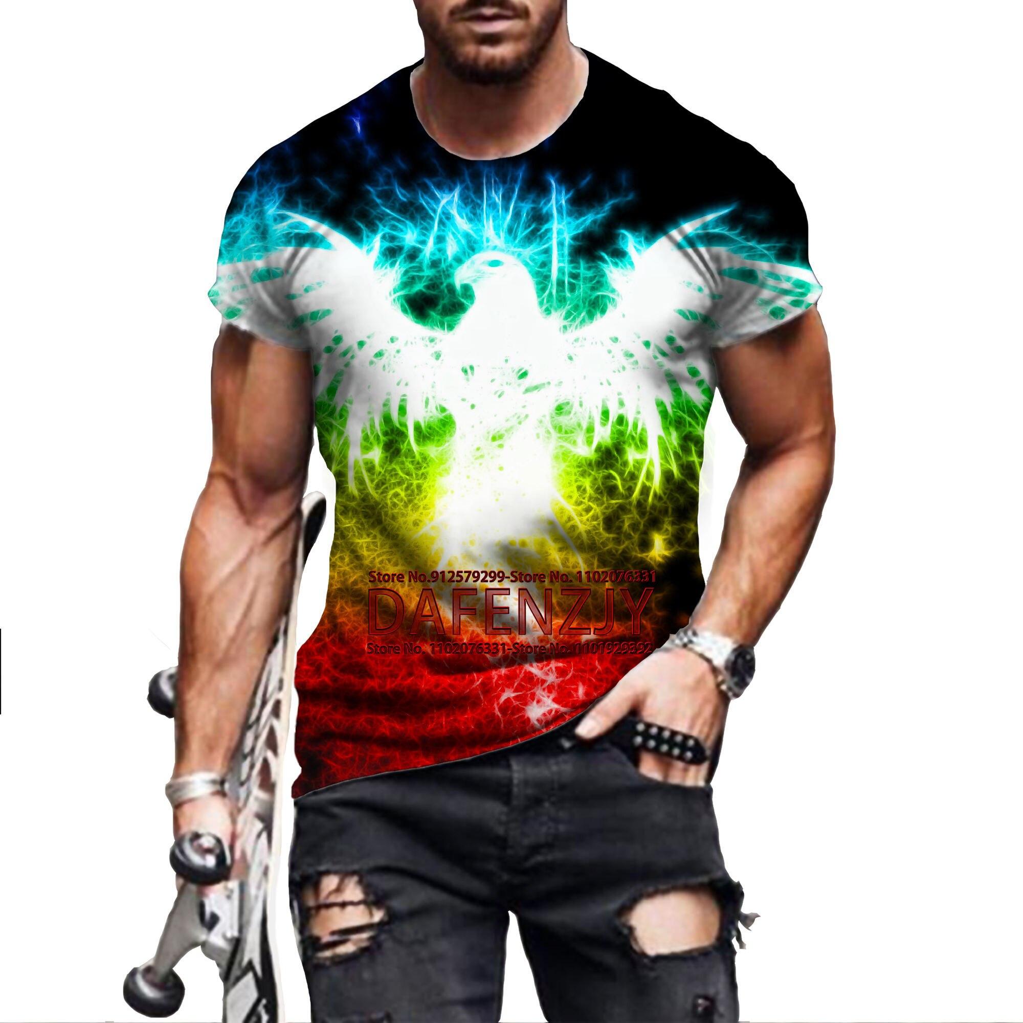 

Личность хипстерская мужская футболка с татуировкой орла 3D принтом Harajuku футболки с короткими рукавами унисекс повседневные топы