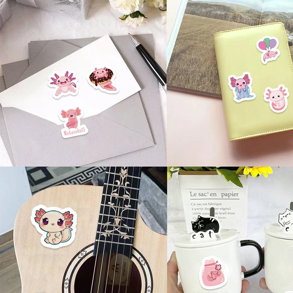 500 Pictures/roll Roll Tape Axolotl Handbook Material Decorative Envelope Seal Sticker