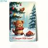 Retro Black Bear Mist Art Tin Sign 20x30cm Dramatic Wall Decor