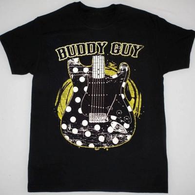 Rara Maglietta a Maniche Corte in Cotone Nero di Tutte le Taglie di Buddy Guy QQ1089