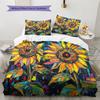 Sunflower Pattern Bedding Quilt Set  Home Decoration  Gift (1 * duvet cover + 2 * pillowcase  without core)