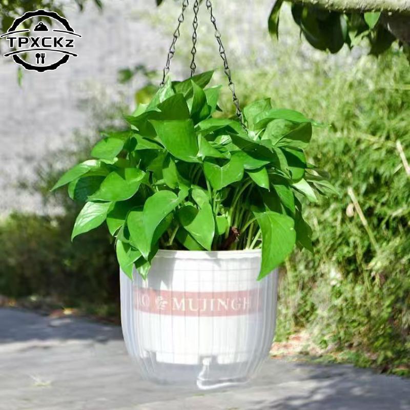 Vaso de Flores Transparente Suspenso Para Pessoas Preguiçosas Auto-irrigante Hidropônico Resina Grande Diâmetro Resistente a Quedas Shampoo