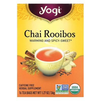 Yogi Tea Chai Rooibos Caffeine-Free Herbal Tea Bags, 16 Count, 36g (1.27oz)