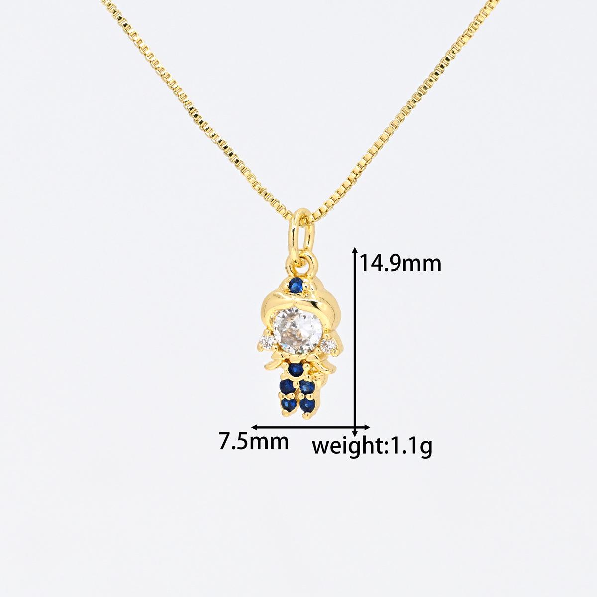 Модное медное циркониевое ожерелье-кулон «Принцесса» для женщин Pendant Only