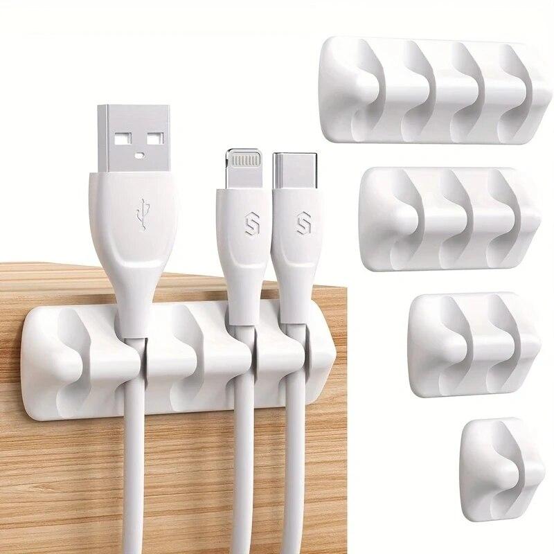 5 Packs/15 Slots Cable Clips - Cord Holders - Self Adhesive Cable Management Organizer - Home, Office,  Desk Accessories