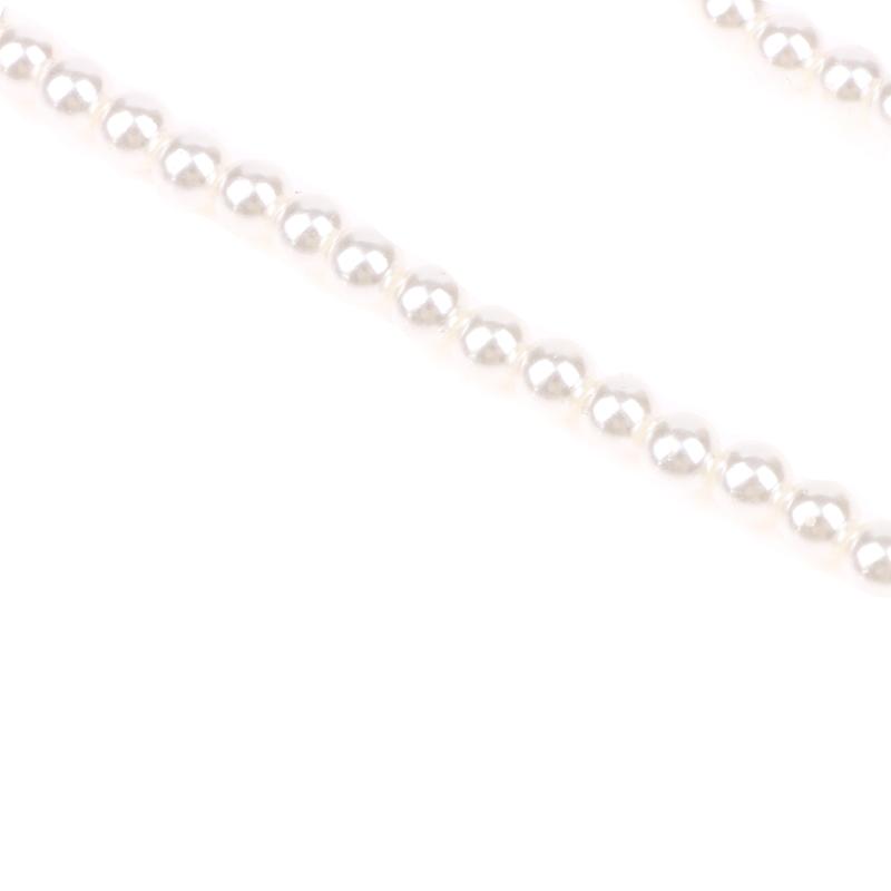 Long Cream Glass Necklace For Women Imitation Pearl Party Jewelry Fashion Accessories Multi-Layer Sweater Beads Chain
