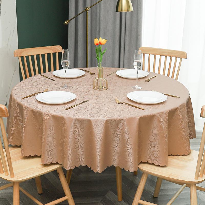 Round Tablecloth Pvc Waterproof Antifouling Table Cloth Outdoor Kitchen Dining Table Cover Size 120-200Cm Professional Supplies