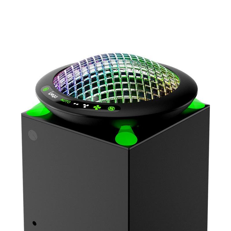 UFO-Lüfter mit 11 RGB-Lichtern, Automatisches Kühlsystem, Lüftergeschwindigkeit temperaturgesteuert einstellbar für Xbox Series X Konsole, Geräuscharm, 3 Geschwindigkeiten, USB-Anschluss
