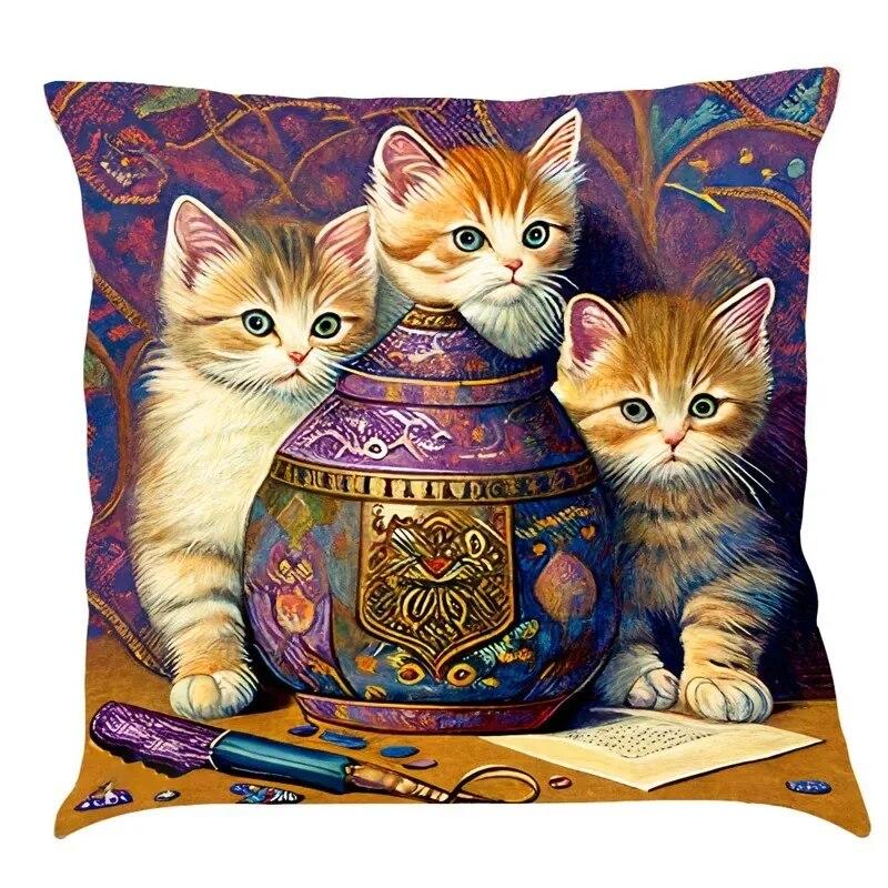 

Наволочка с принтом павлина, кошки, щенка в скандинавском стиле, 45x45 см, наволочка для гостиной, дивана, украшение для дома, спальни 40x40cm