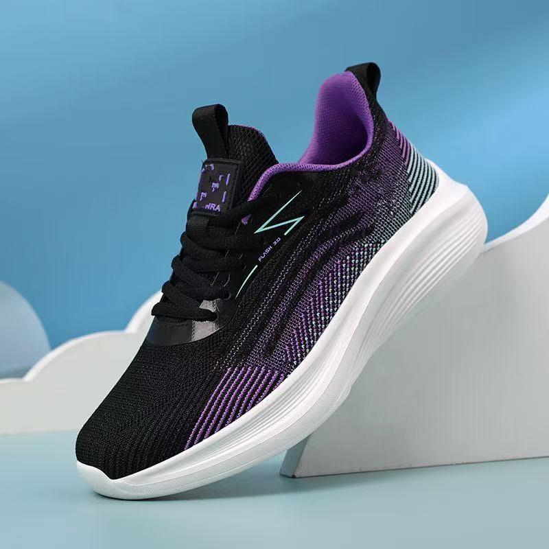 Women's Shoes Shock-absorbing Running Shoes Spring and Summer New Sports Breathable Fly-woven Shoes Versatile Casual Shoes