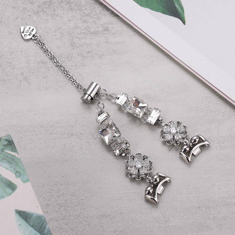 Compatible Silver White Diamond Style Chain Bracelet for Apple Watch Series 9 to 4