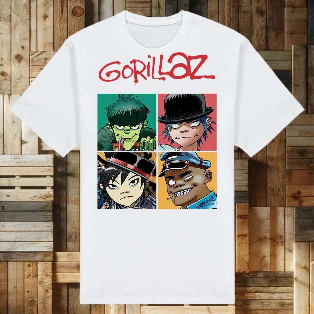 NEW GORILLAZ Band Album Heavy White S-5XL T Shirt BT543 XXXL