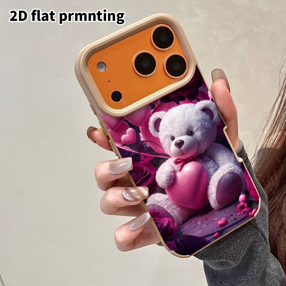 Phone Case: 2D flat lambskin suitable for iPhone 18 17 16 15 14 13 Pro cases, heart rose, Christmas and Halloween gifts