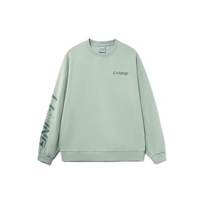Li Ning Spor Yaşam Tarzı Serisi Günlük Bol Uzun Kollu Sweatshirt Erkek sweatshirt Gri-Sis-Yeşil AWDRB77-5