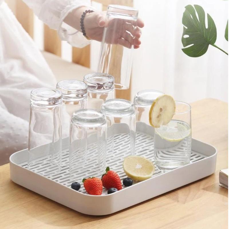 Rechteckiger Schalenständer Obst-Abtropfschale Essstäbchen-Box Küchen-Aufbewahrungsschale Wasserbecher-Abtropfschale Obstkorb Tee-Tabletts Organizer