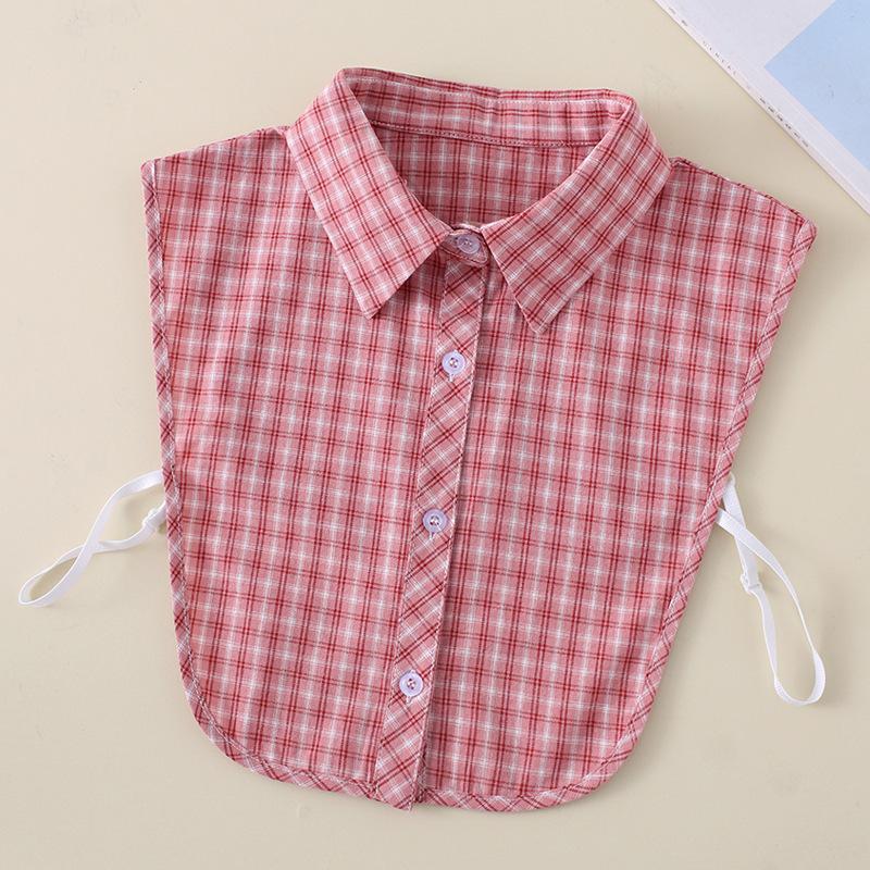 

Поддельный воротник женский заостренный воротник клетчатый круглый вырез грибок край розовый воротник рубашка воротник стойка хлопок студент B534