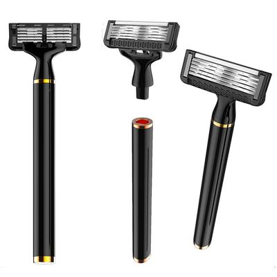 5 1-layer Matrix Cutter Head Men's Razor Magnetic Metal Handle 5-layer Spot Welding 1-layer Back Cutter Can Replace Cutter Head 1 2(1 Handle 2 Head)