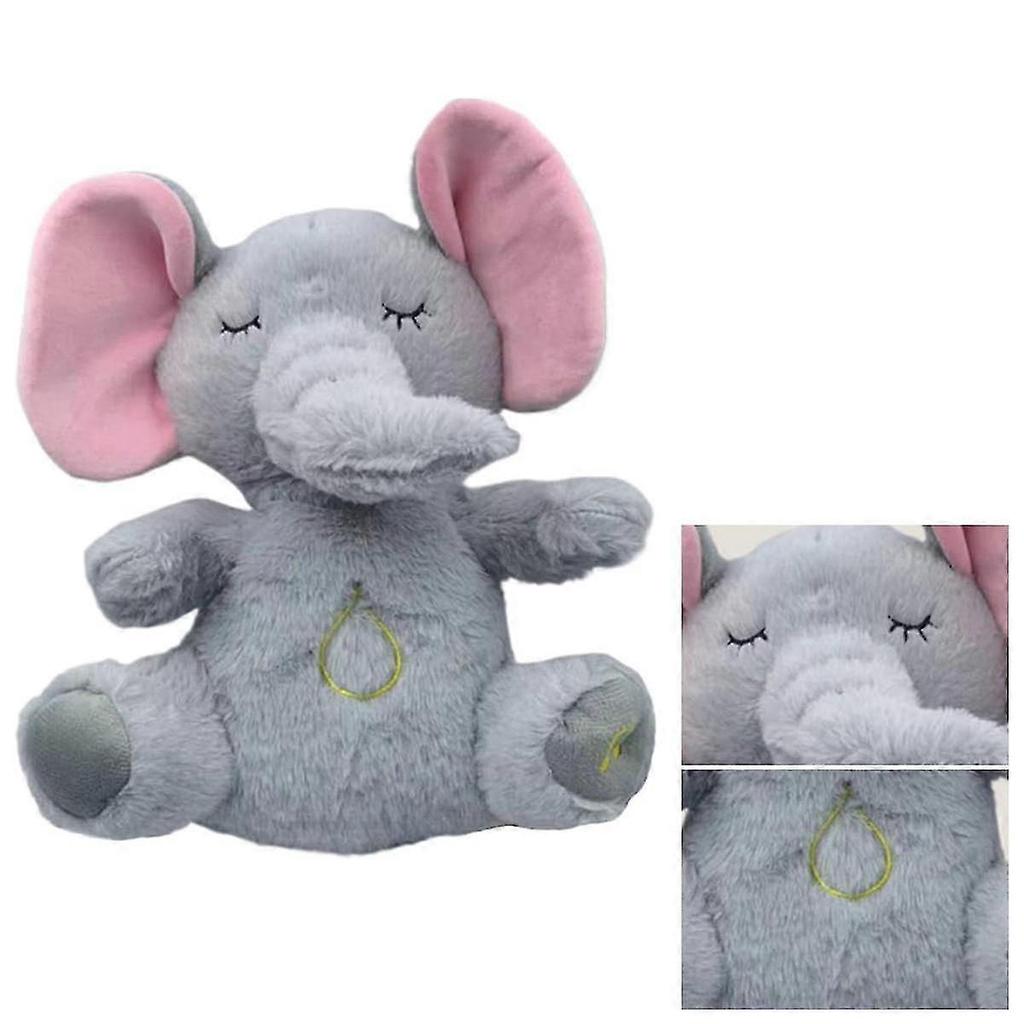 Calming Elephant Plush Baby Sound Machine Soothe Snuggle Elephant Breathing Stuffed Animal Plush To