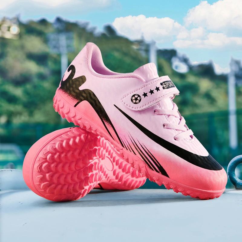 Kids Football Cleats Boys Girls Youth Soccer Shoes Indoor Outdoor Training Rubber Sole Synthetic Upper