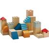 Blocs créatifs en bois - PLAN TOYS - 40 pièces - 12 blocs de couleur - 18 blocs de couleur naturelle