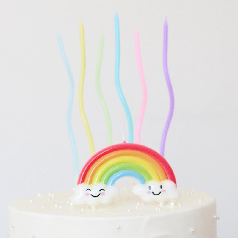 Romantic Rainbow Spiral Candle Set for Creative Parties