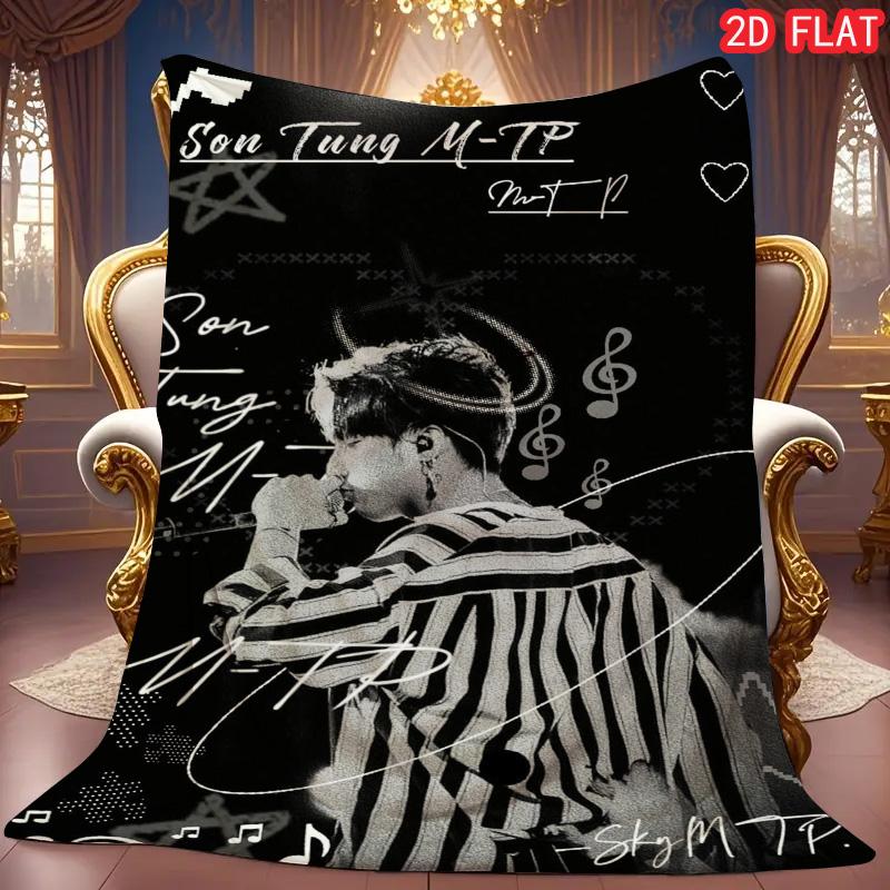 Bad Bunny 2D Print Flannel Blanket, Singer Concert Themed Throw Blanket, Cozy Sofa Nap Blanket for Fans