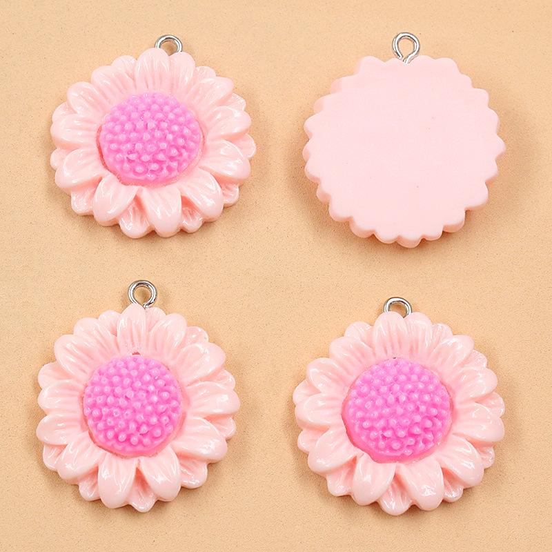 26x28mm Resin Daisy Sunflower Charms In 7 Colors - DIY Bag & Phone Accessories