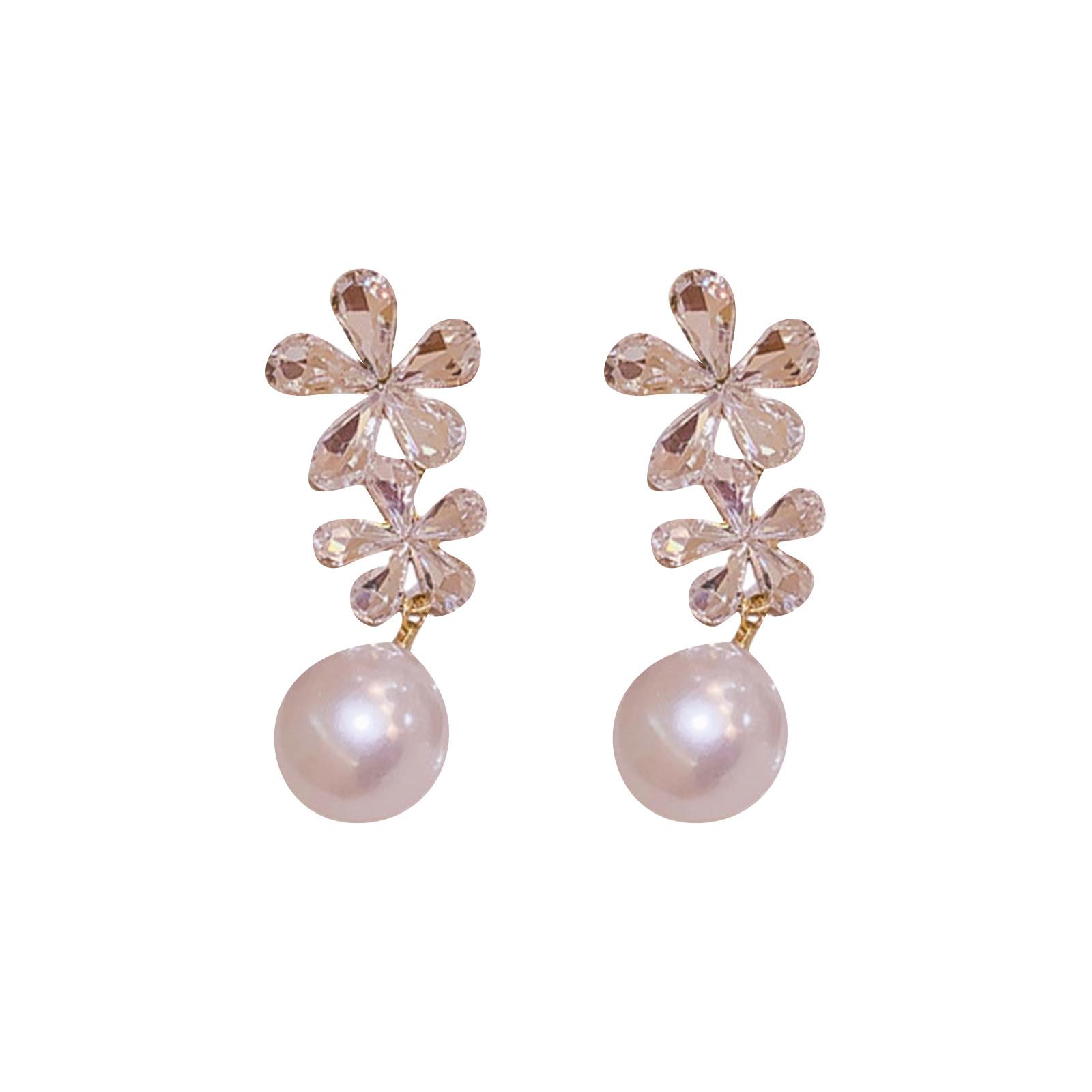 

Серьги с цветочным жемчугом, модные серьги, легкие роскошные серьги, женские, высокого класса One Size белый