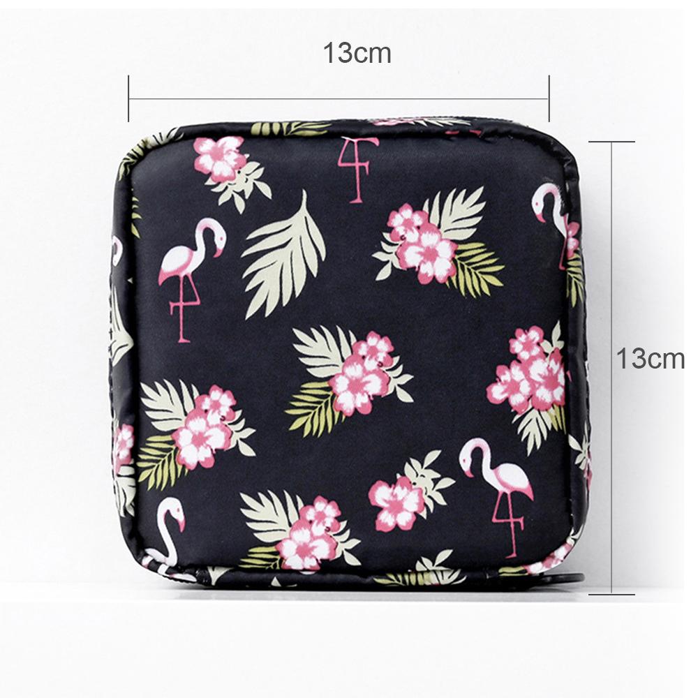 Women Portable Sanitary Napkin Tampon Storage Bag Cotton Travel Makeup Storage Bag Literary Zipper Coin Purse Sundries Storage#w
