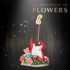 Non-Toxic Plastic Flowers Electric Guitar Ukulele Building Blocks Assembly Toys For Kids Adults Desktop Ornament Gifts Items